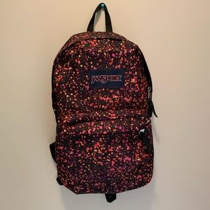Multi Colored Splatter Jansport Bookbag